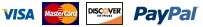 We accept Visa, Mastercard, Discover, Paypal
