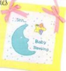 Cute idea for baby bib, blanket, pillow or door hanger