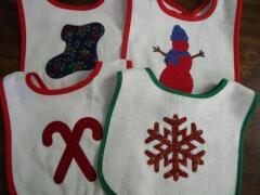 Bib ideas for Christmas sewn by Carol Murphy Sept. 2009