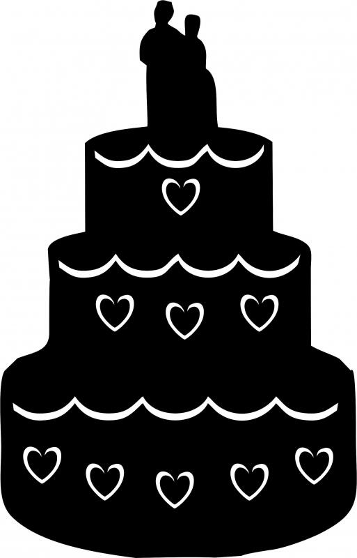Download Wedding Cake w/Topper Silhouette Laser Cut Applique
