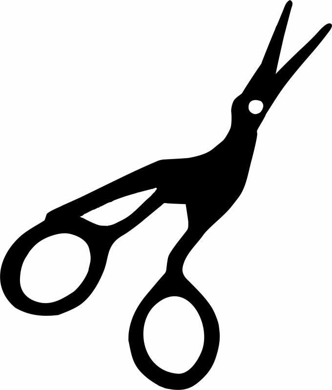 Set of tailor and embroidery scissors. Crane Small Scissors, snipper,  fabric scissors isolated on white background. Vector silhouette. 6084362  Vector Art at Vecteezy