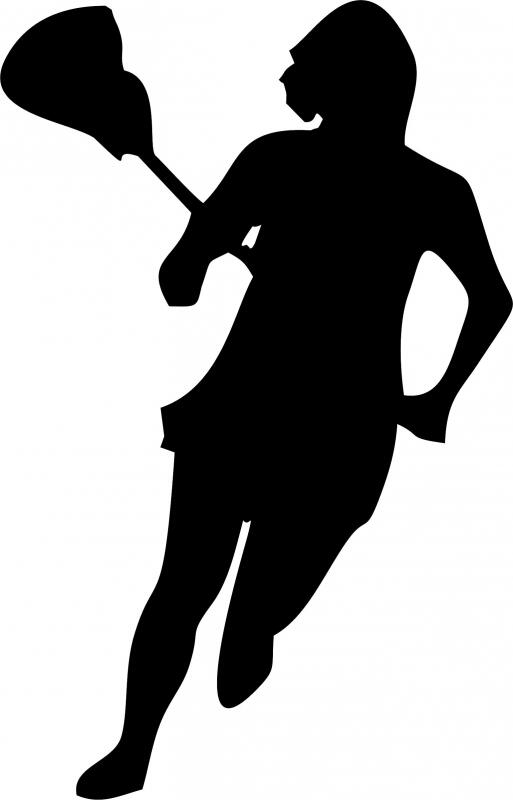 Lacrosse Player 1 Silhouette Die Cut Appliques