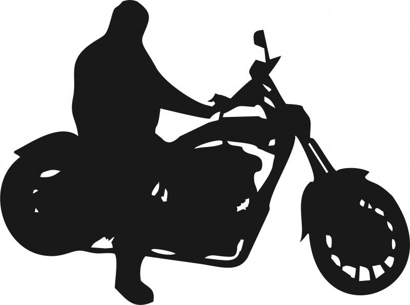 Motorcycle With Rider Silhouette Laser Cut Appliques Motorcycle With Rider Silhouette Laser Cut Appliques