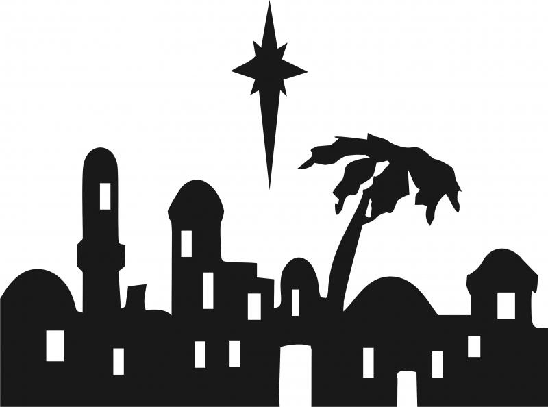 nativity bethlehem skyline silhouette laser cut applique set christmas city bethlehem