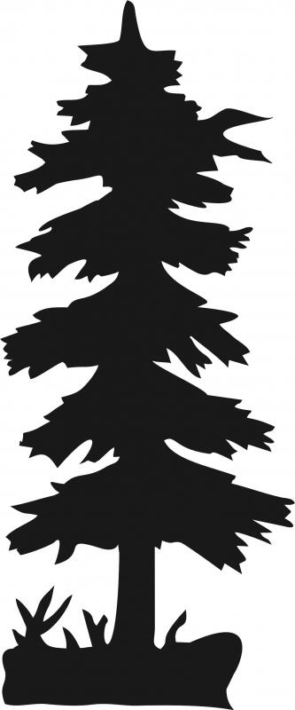 Tall Tree #2 Silhouettes Die Cut Appliques