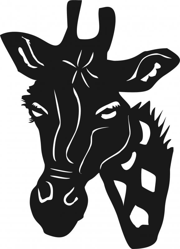 Laser Cut Appliques Giraffe Head Silhouette Applique