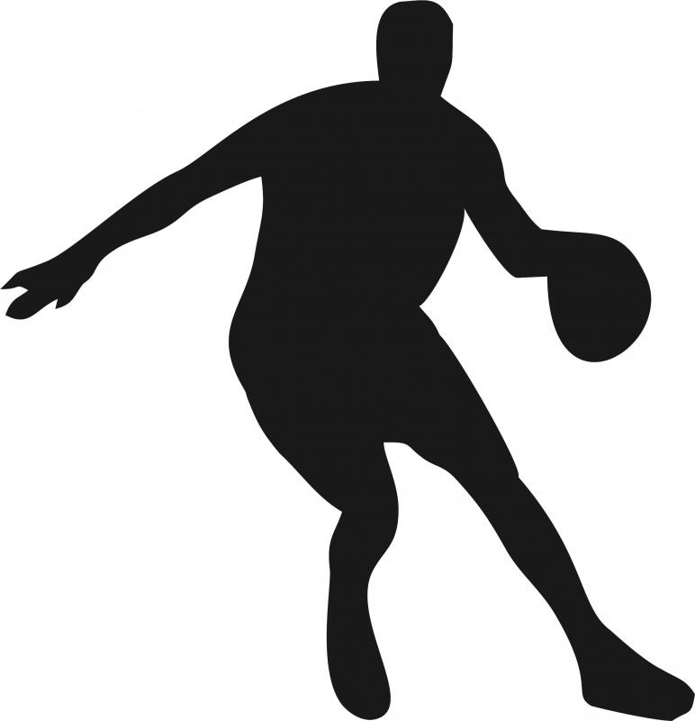 Basketball Player Passing Silhouette Laser Cut Appliques