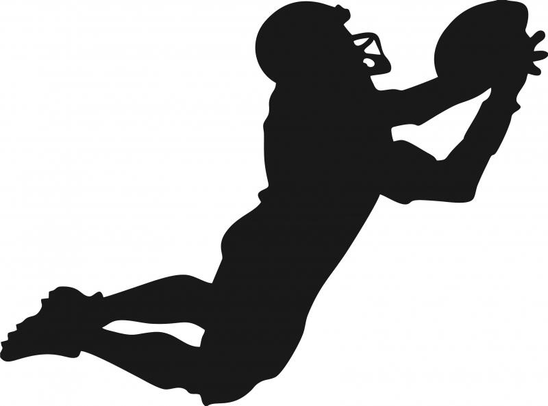 Football Receiver Silhouette Laser Cut Appliques