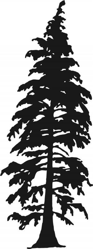 Tall Tree 5 Silhouettes Die Cut Appliques