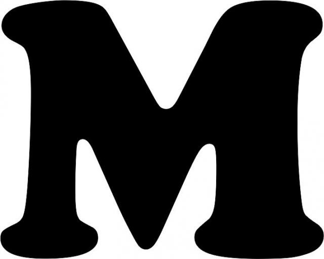 letter m capital laser cut appliques