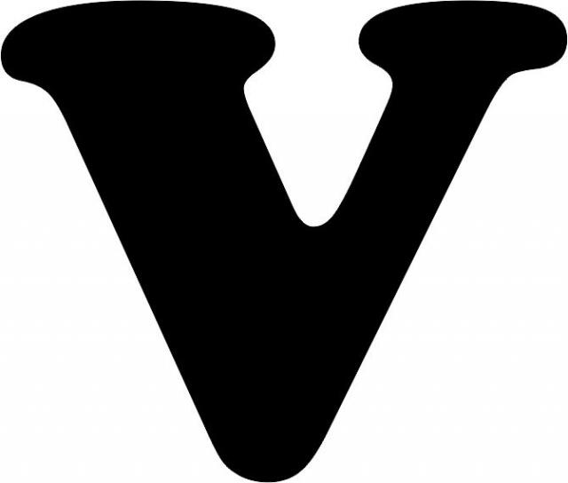 Letter - “V” Capital Laser Cut Appliques