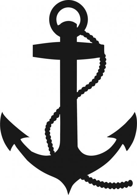 Anchor with Rope Silhouette Laser Cut Appliques