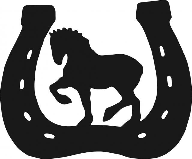 Laser Cut Appliques Draft Horse in Horseshoe Silhouette