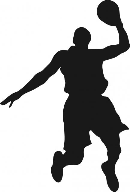 Basketball Player Shooting Silhouette Laser Cut Appliques