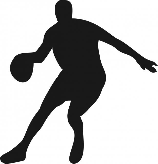 Basketball Player Passing Silhouette Laser Cut Appliques