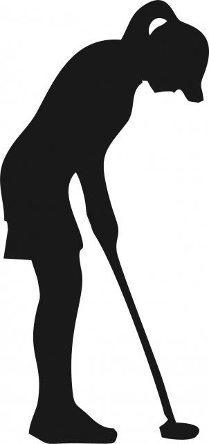 Female Golfer Silhouette Laser Cut Appliques
