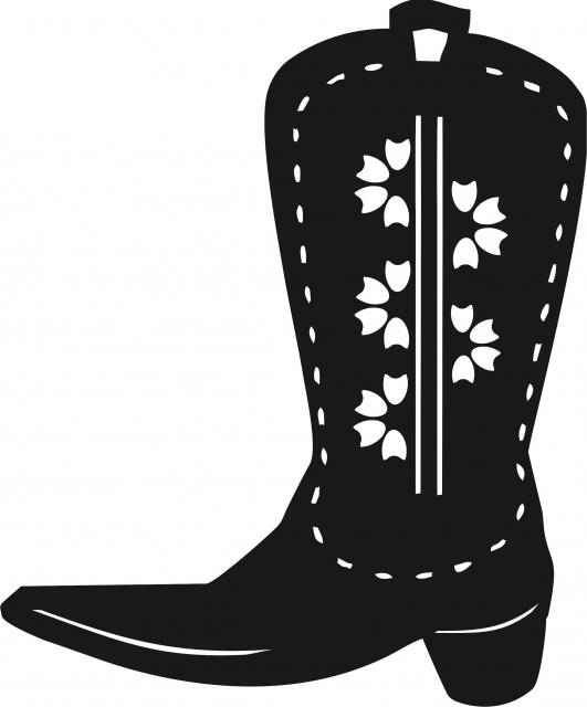 Cowgirl Boot Silhouettes Laser Cut Appliques