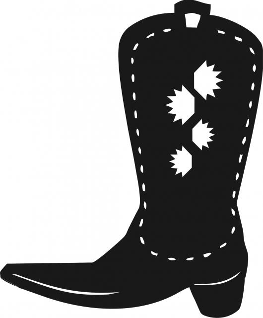 Cowboy Boot w/Sun Silhouettes Laser Cut Appliques