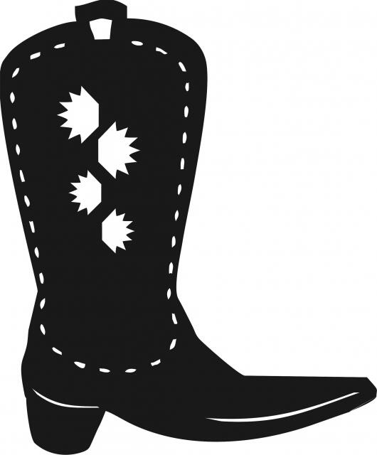 Cowboy Boot w/Sun Silhouettes Laser Cut Appliques